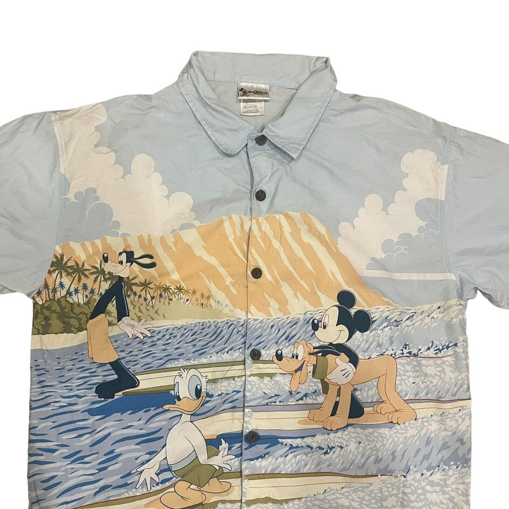 Walt Disney World XXL Vintage Hawaiian All Over Print Short Sleeve Button Down - Picture 2 of 10